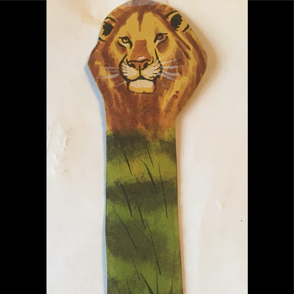 Lion leather book mark